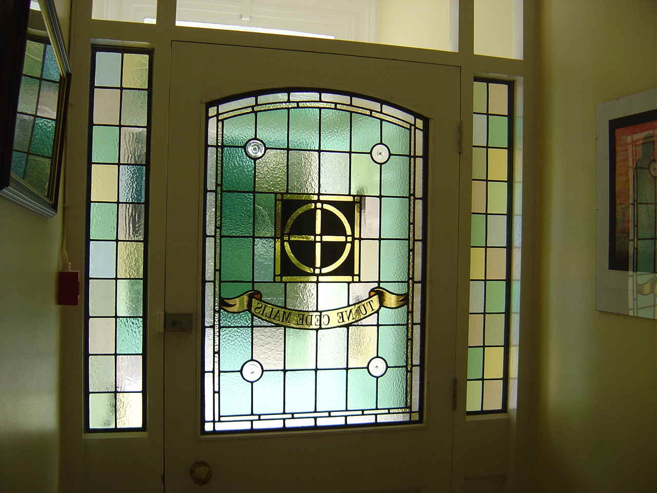 Latin Mottos can be painted and fired for heraldic panels also