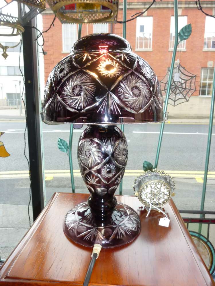 Hand cut lamp.  One only